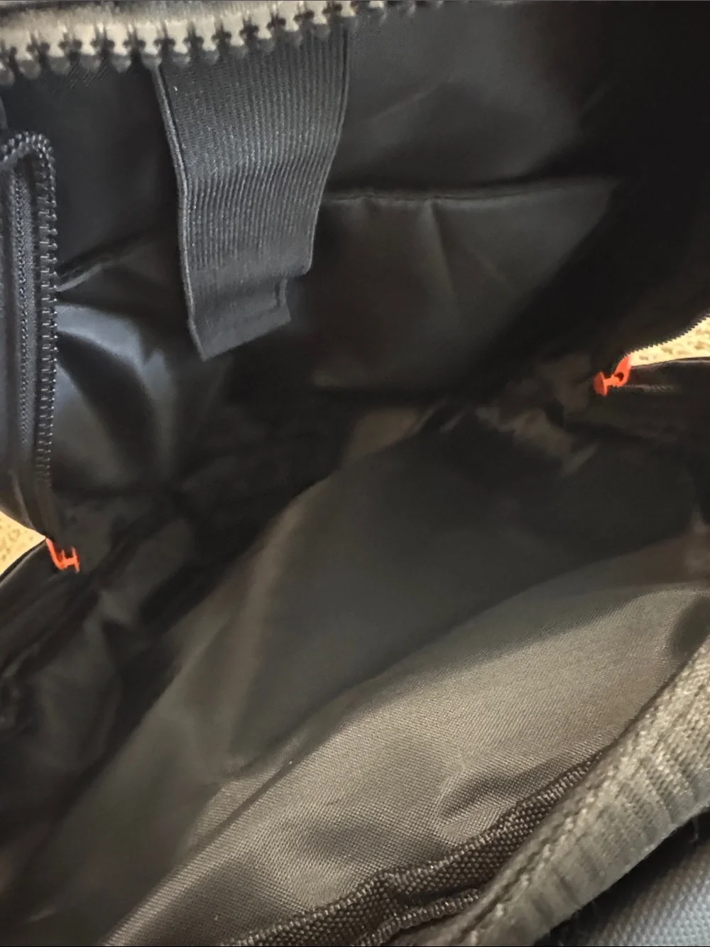 Atley James Men's Medium Backpack Bag, Black w/ Orange Piping